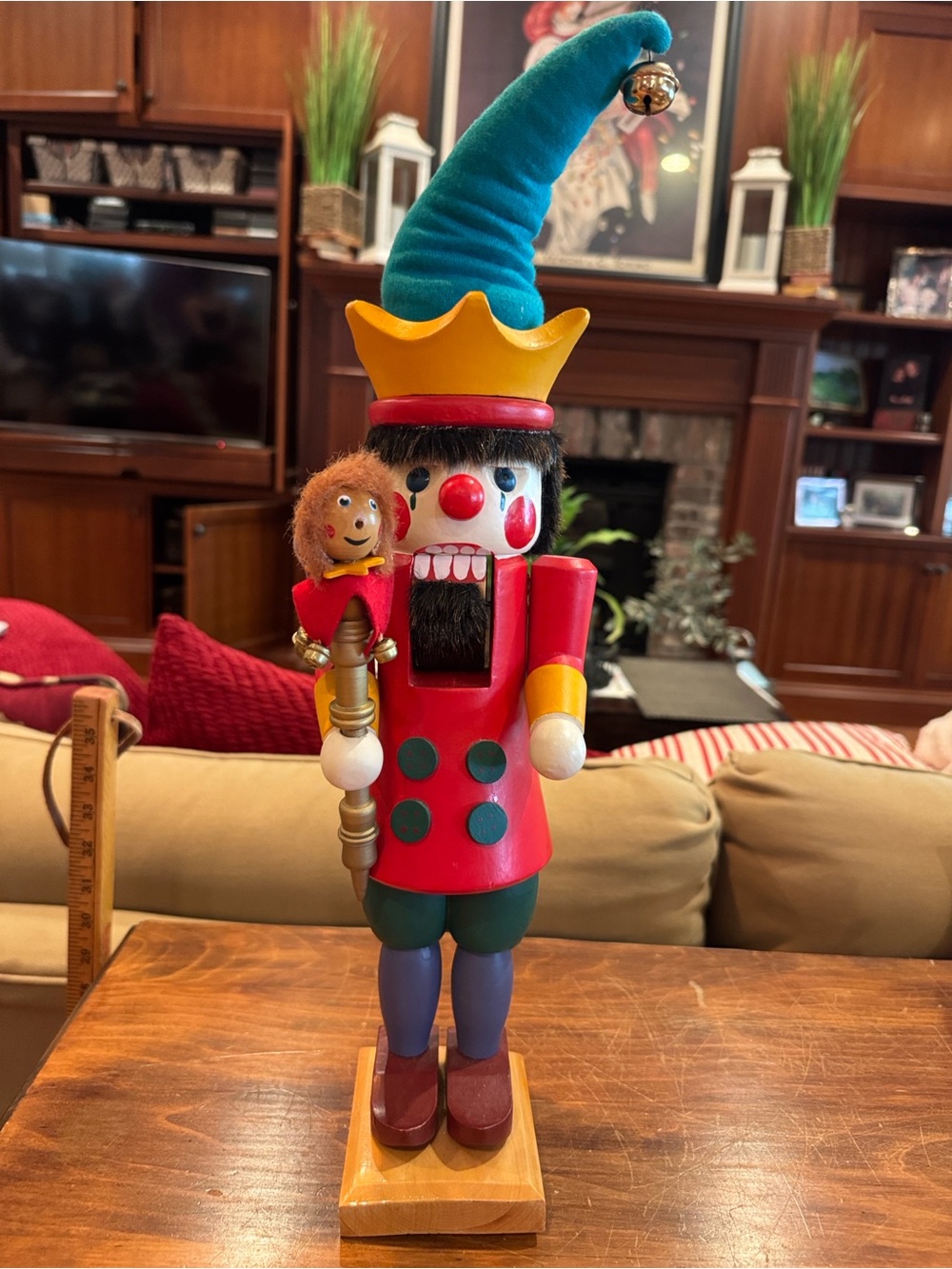 Vintage Christian Ulbricht Nutcracker Court Jester 18.5” Wood Christmas Holiday
